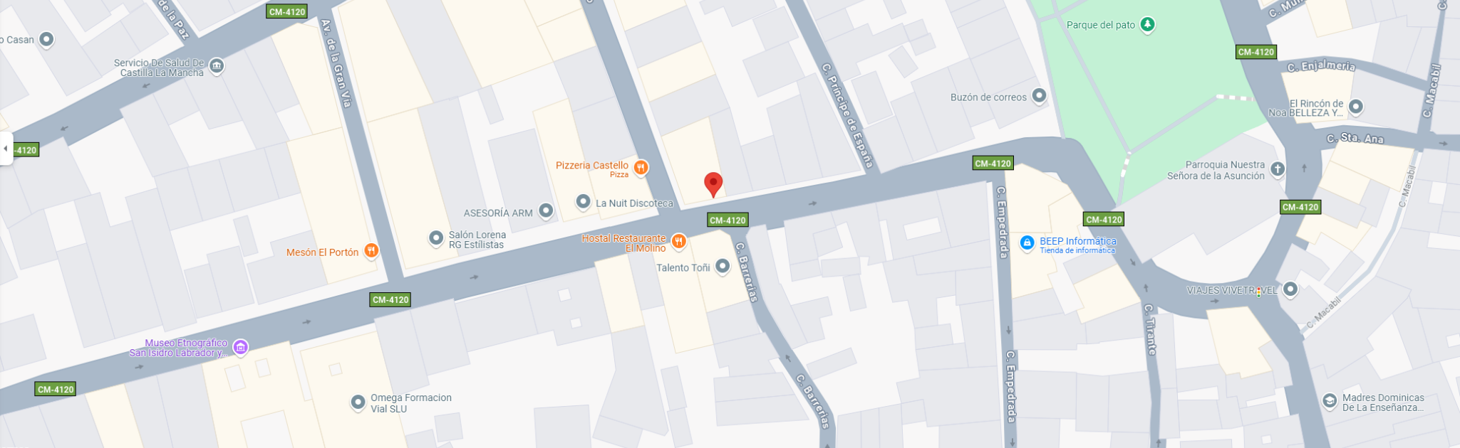 Mapa que muestra donde esta la tienda.